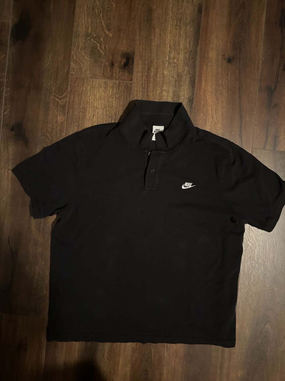 Nike Polo Shirt Size XL Black Short Sleeve Embroidered Swoosh